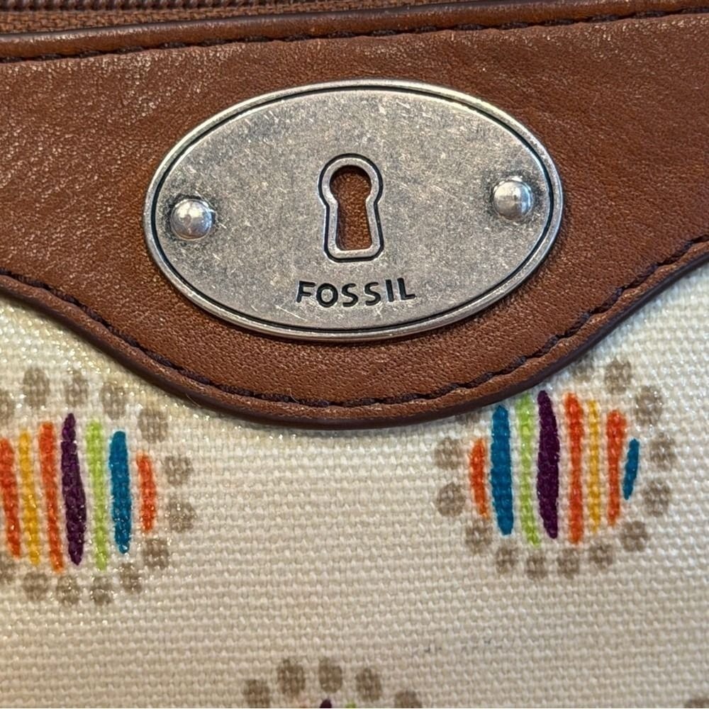 Fossil y2K vintage (late 1990's) "Key-Per"Coated Canvas Wristlet Wallet - Picture 3 of 12